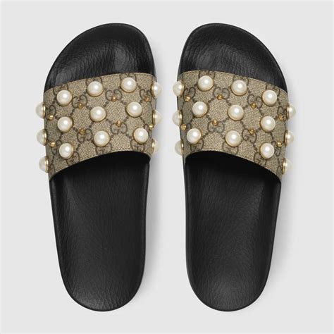 gucci heel slippers|Gucci slippers diamond.